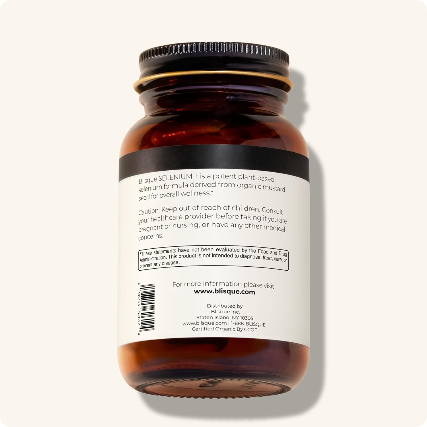 Blisque - Organic Selenium for Thyroid Support, Immune System, and Heart Health | with Organic Mustard Seeds | Authentic and Natural | 90 Capsules - Image 3