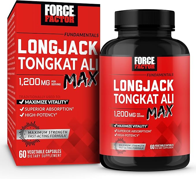 Force Factor Longjack Tongkat Ali Max for Men 1200mg | 60 Capsules