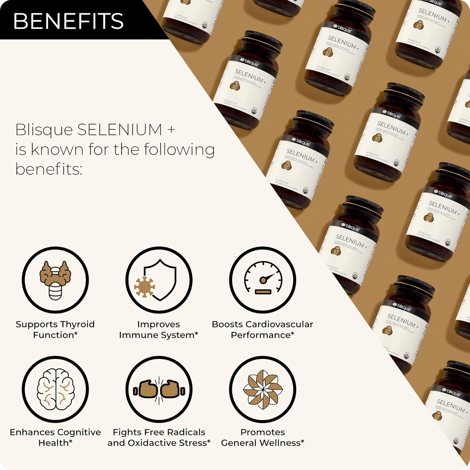 Blisque - Organic Selenium for Thyroid Support, Immune System, and Heart Health | with Organic Mustard Seeds | Authentic and Natural | 90 Capsules - Image 5