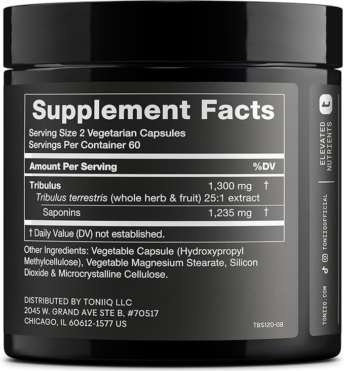 Toniiq Tribulus Terrestris for Men | 120 Capsules - Image 2