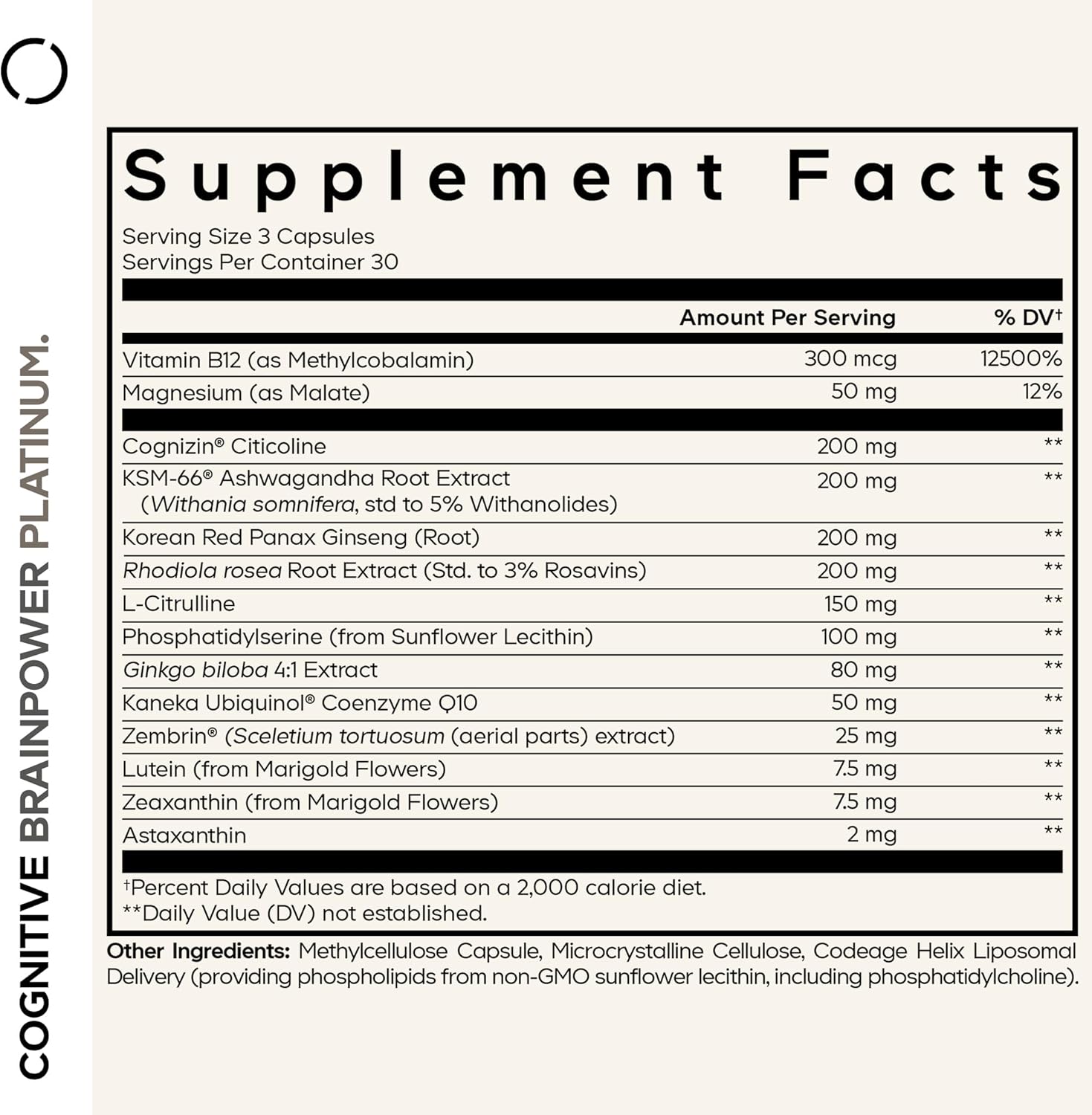 Codeage Cognitive Brainpower Platinum | 90 Capsules - Image 2