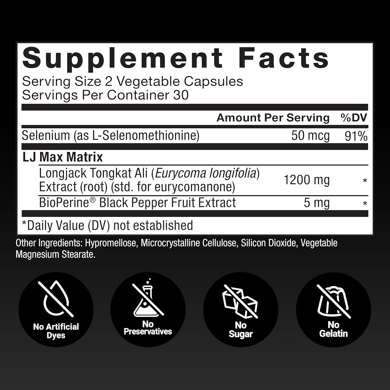 Force Factor Longjack Tongkat Ali Max for Men 1200mg | 60 Capsules - Image 2