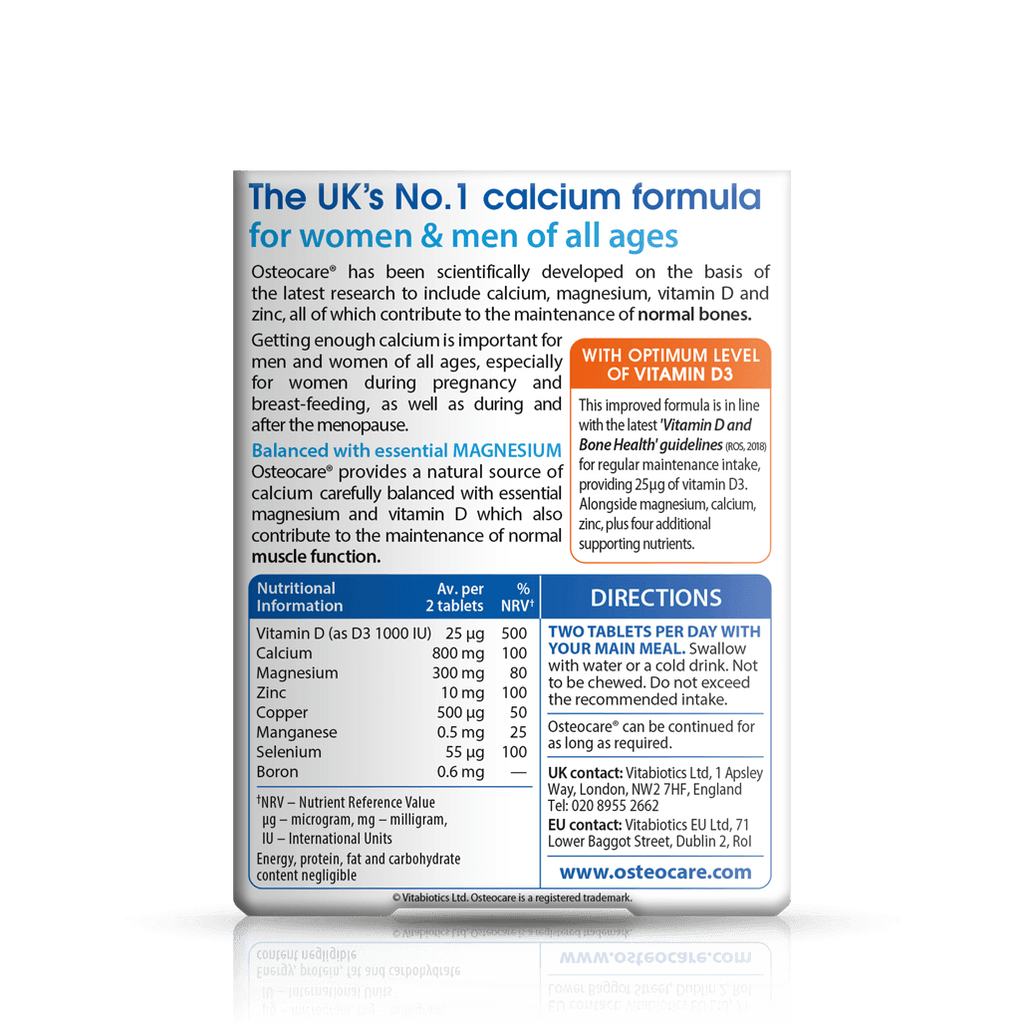 Vitabiotics Osteocare Original Bone Health Formula 600mg | Bone Support | 30 Tablets - Image 2
