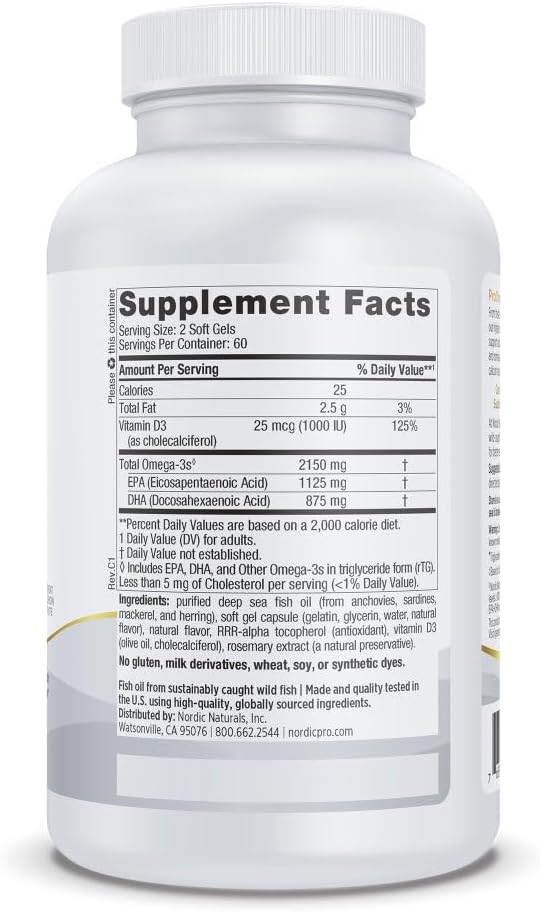 Nordic Naturals ProOmega 2000-D | Clinical Strength Cardiovascular & Immune Support | 120 Soft Gels - Image 2