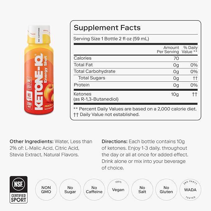 Ketone-IQ No Caffeine Performance Energy Shots (10g) | 24 Pack - Image 2