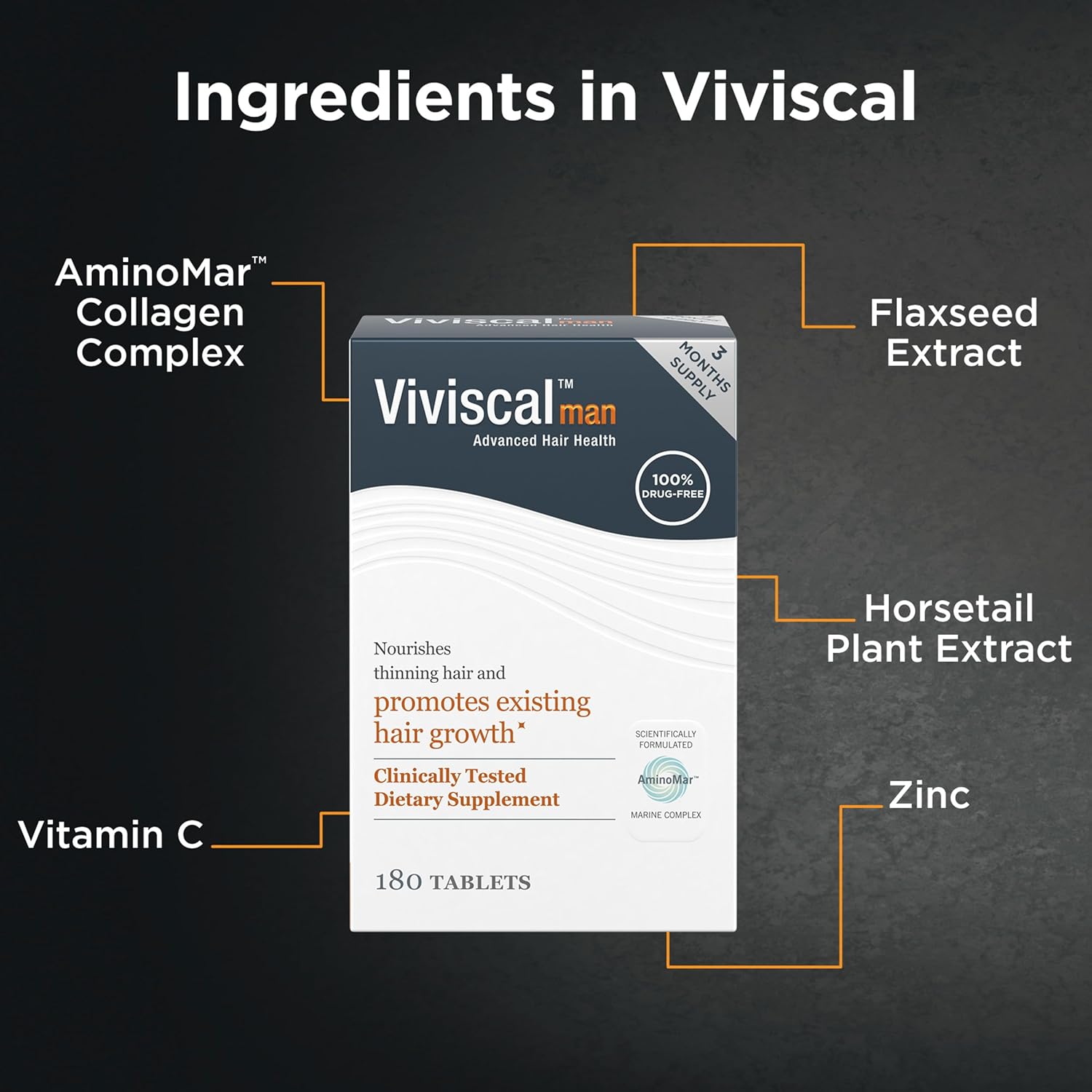 Viviscal Men’s Hair Growth Supplements for Men | 180 Tablets - Image 3