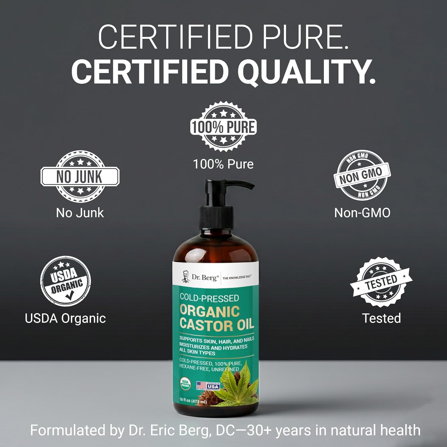 Dr. Berg Organic Castor Oil | Deep Skin Hydration & Wellness Support | 473ml - Image 9