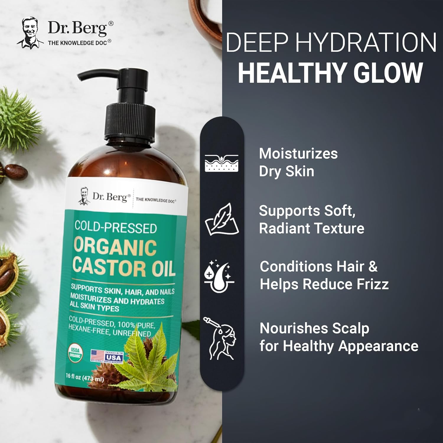 Dr. Berg Organic Castor Oil | Deep Skin Hydration & Wellness Support | 473ml - Image 7
