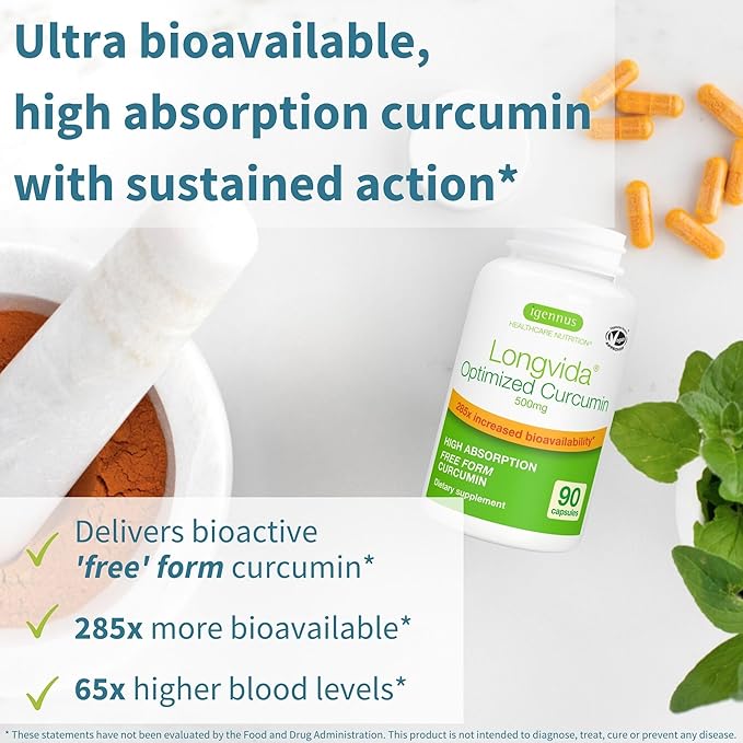 Igennus Longvida Lipidated Curcumin 500mg | 90 Caps - Image 4