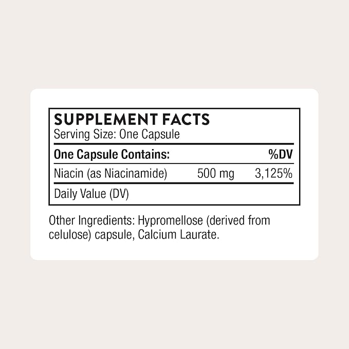 Thorne Niacinamide | Non-Flushing Vitamin B3 | 180 Capsules - Image 2