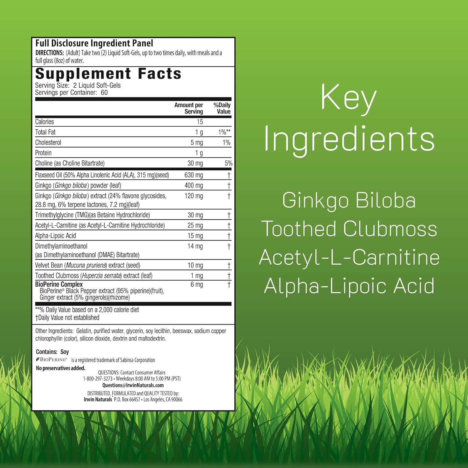 Irwin Naturals Ginkgo Smart | Cognitive Support | 120 Liquid Soft-Gels - Image 2