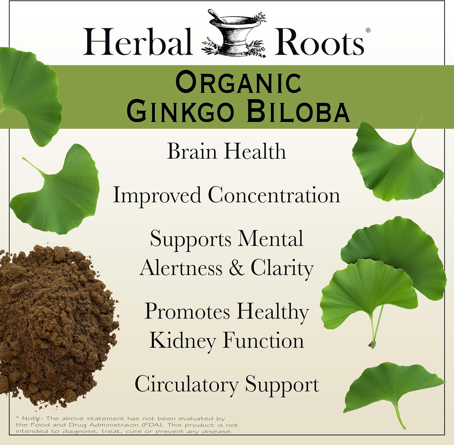 Herbal Roots Organic Ginkgo Biloba | 60 Organic Capsules - Image 4