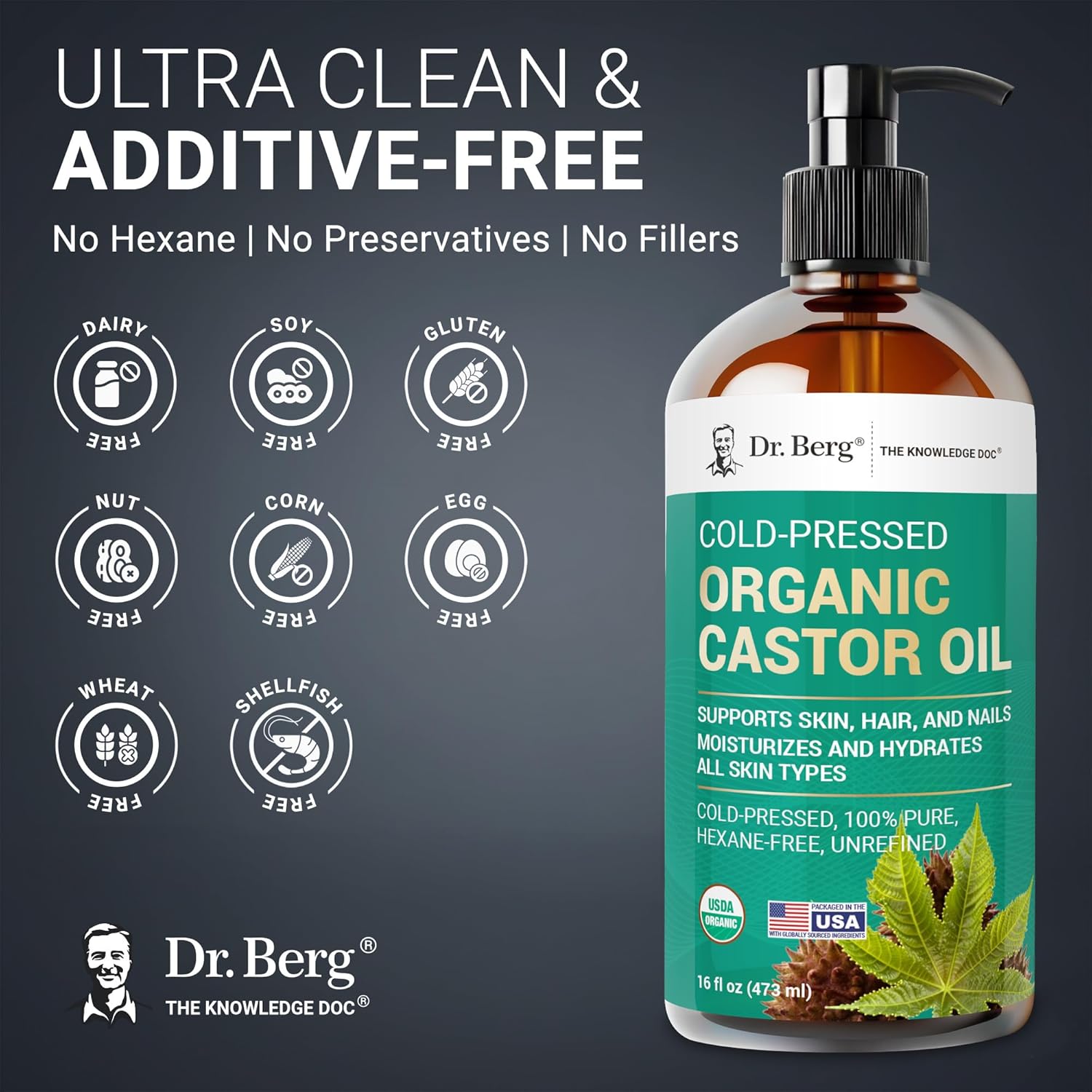 Dr. Berg Organic Castor Oil | Deep Skin Hydration & Wellness Support | 473ml - Image 4