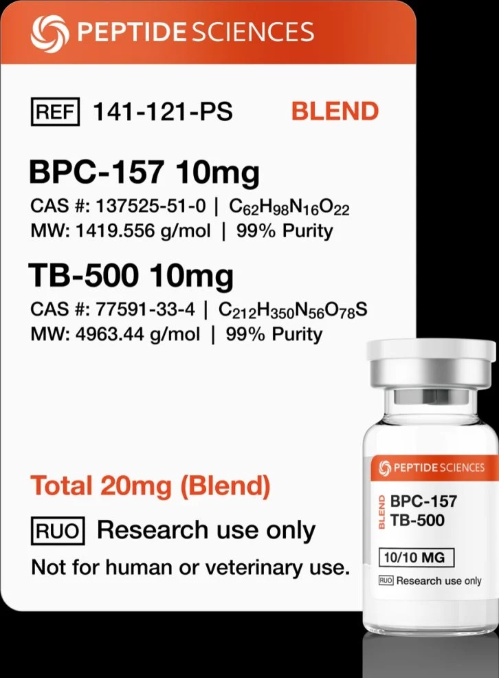 Peptide Sciences BPC-157, TB-500 (Blend) 20mg | Support for Advanced Tissue Research