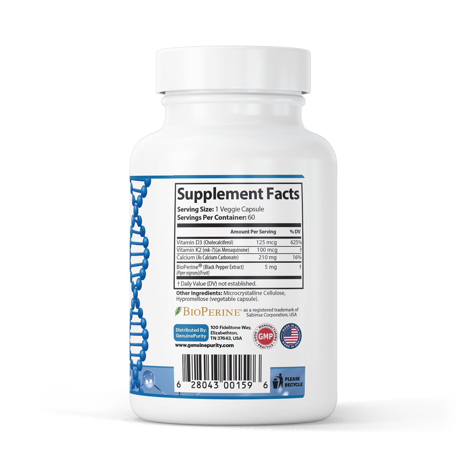 Leading Edge Health GenuinePurity™ K2 + D3 | Supports Healthy | 60 Capsules - Image 2