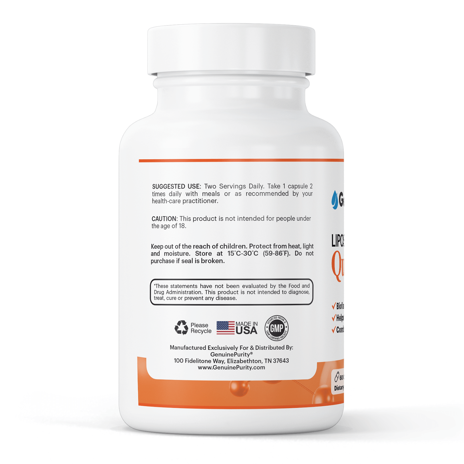Leading Edge Health GenuinePurity™ Liposomal Quercetin 500 mg | 60 Capsules - Image 4