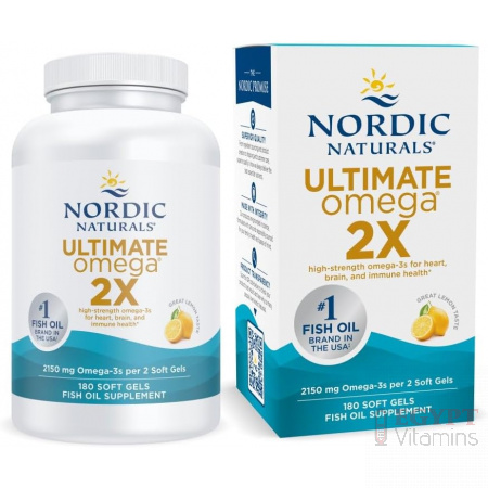 Nordic Naturals Ultimate Omega 2X 180 Soft Gels | Lemon Flavor