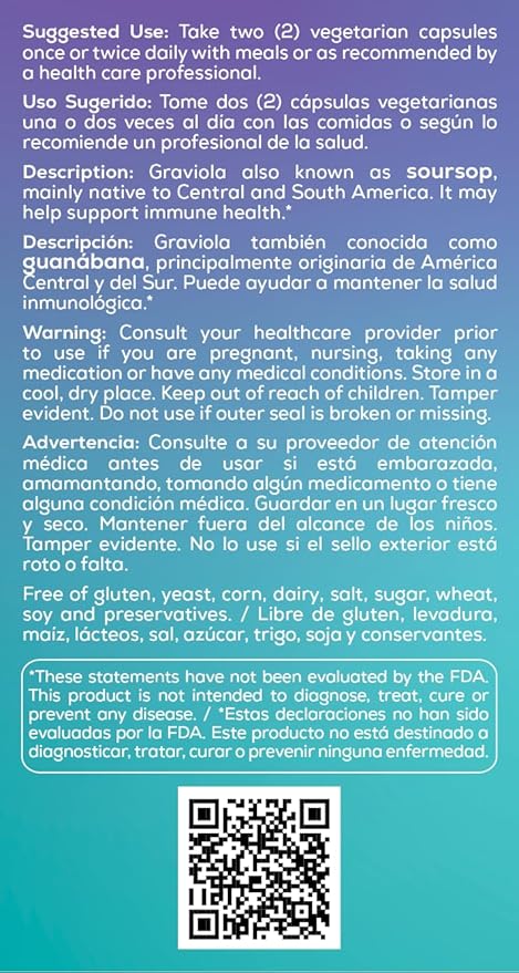 Bio Nutrition Graviola 60 Capsules | Cellular Defense & Immune Support - Image 3