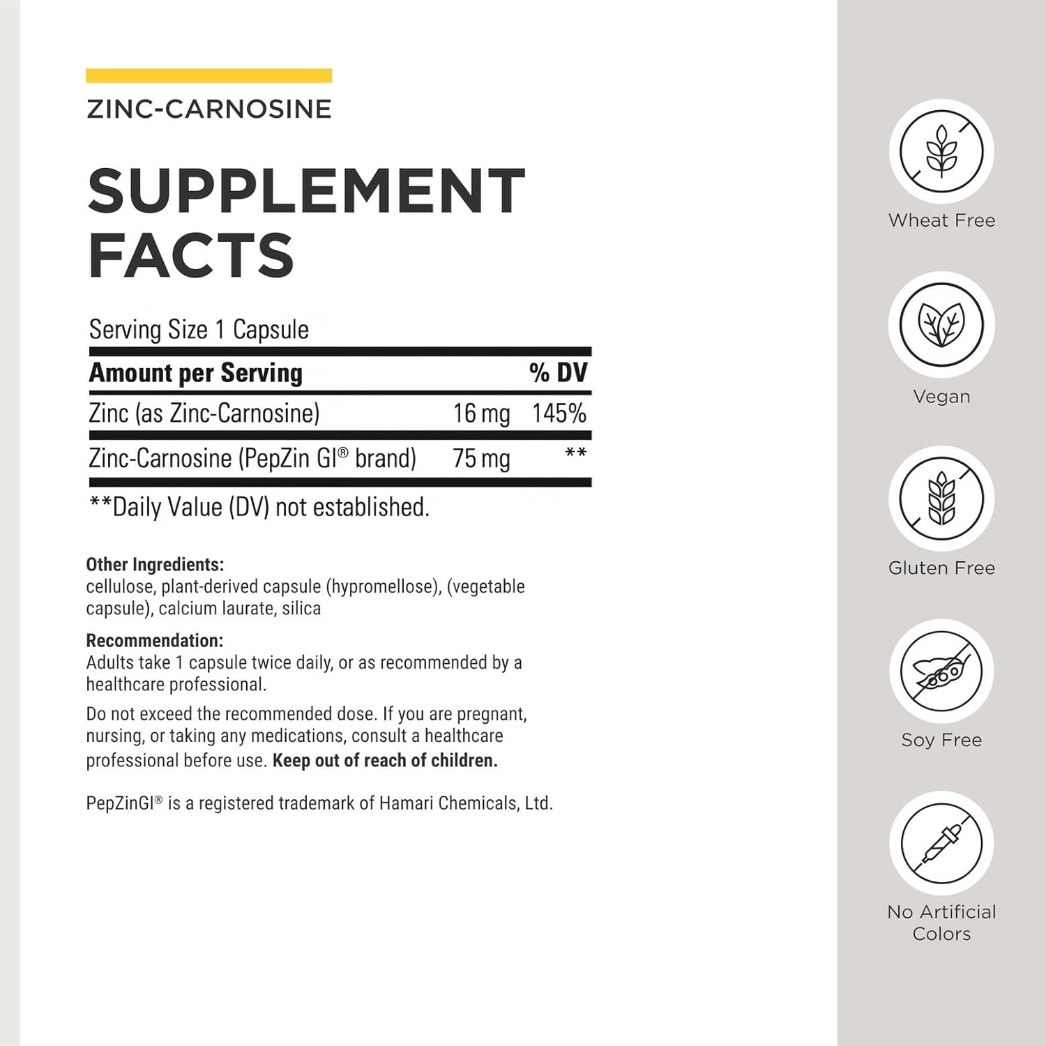 Integrative Therapeutics Zinc Carnosine | 60 Capsules - Image 2