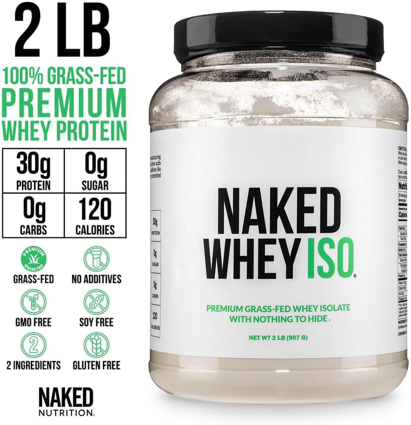 NAKED Whey Isolate Protein | 30g Grass-Fed Protein | 28 Servings - Image 3