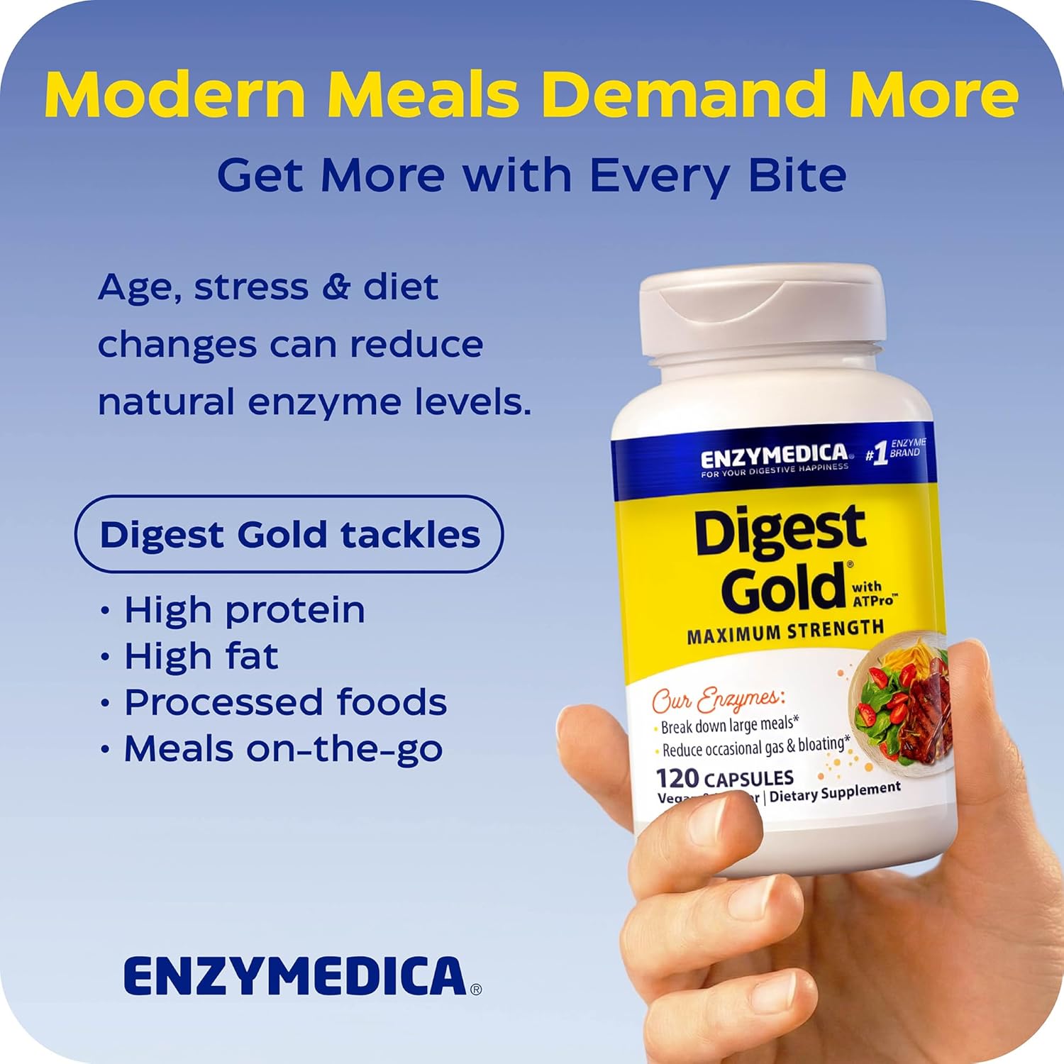 Enzymedica Digest Gold | Advanced Enzyme Formula | 120 Capsules - Image 3