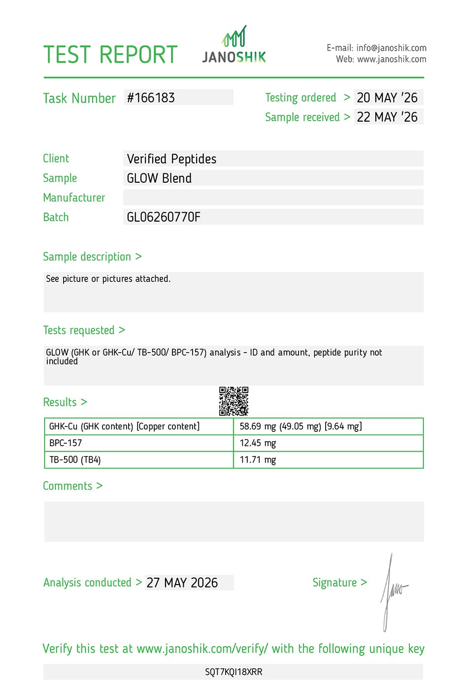 Verified peptides | GHK-Cu BPC-157 TB-500 Peptide Blend (GLOW) - Image 3