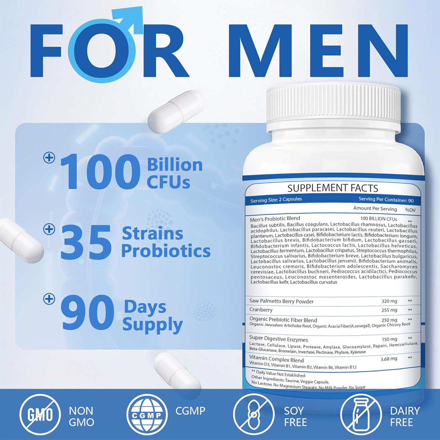 High-potency daily probiotic for men,