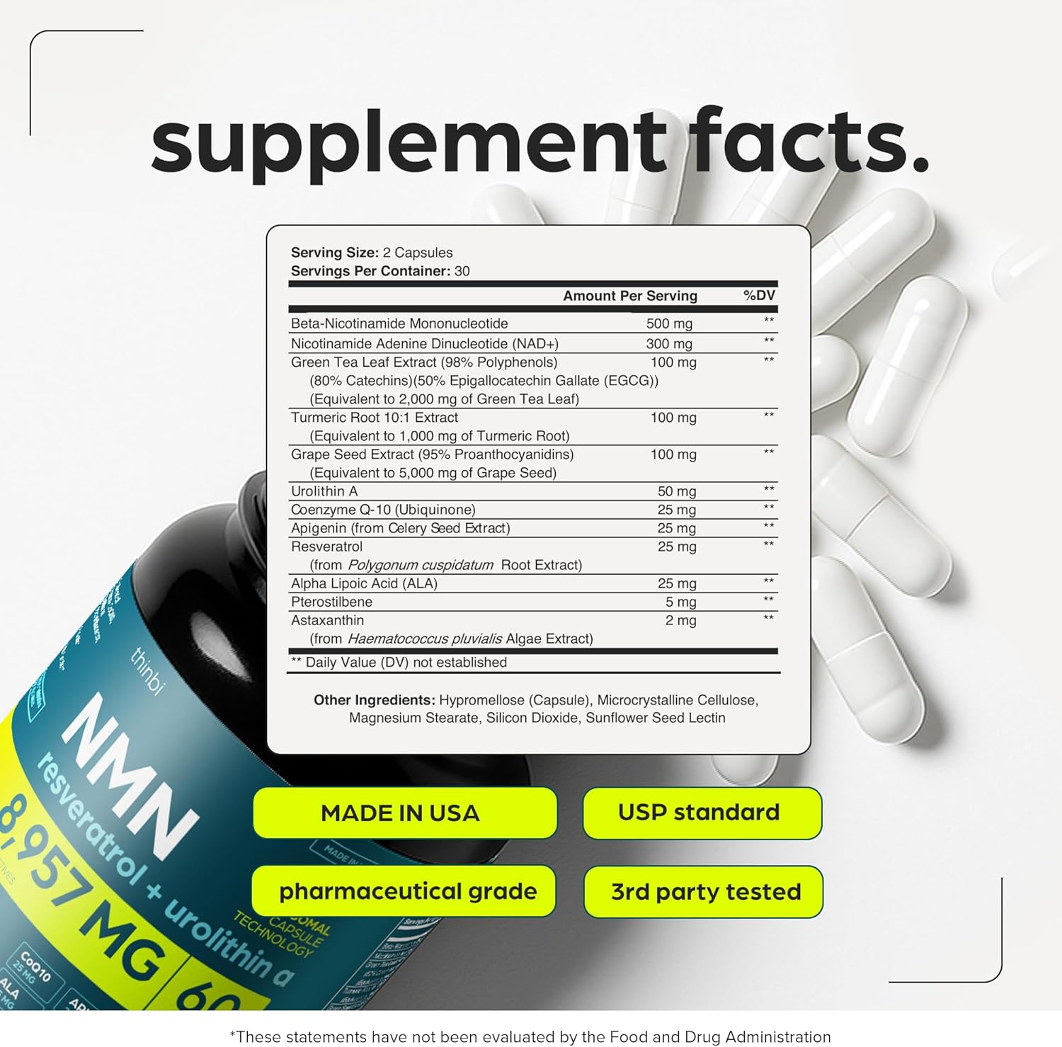 NMN Supplement with Real NAD+ Not Just a Booster | Urolithin A, Resveratrol, CoQ10, Alpha Lipoic Acid, Green Tea Extract | Cellular Longevity & Energy Support for Men & Women - Image 6
