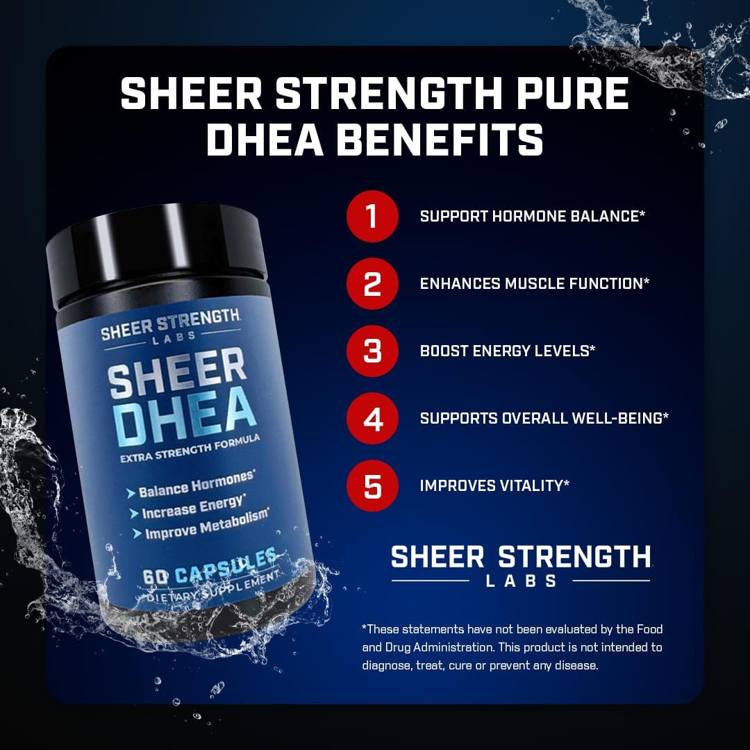 SHEER STRENGHT DHEA 100 MG | 60 Capsules - Image 3